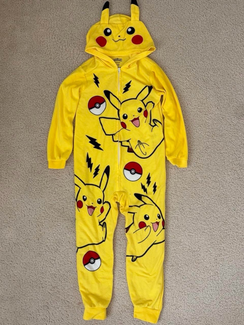 POKEMON KIDS PIKACHU HOODED UNION SUIT ONESIE